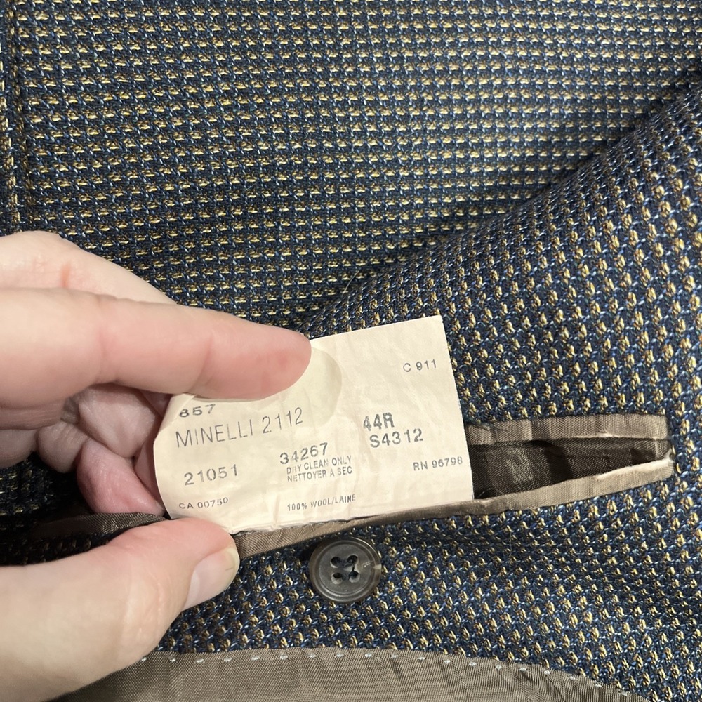 Coppley Mens 44R Blazer / Sport Coat Micro-Check 100% Wool High End Design - Picture 8 of 9
